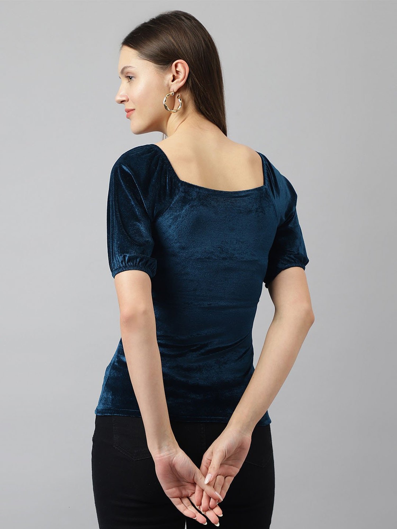 KERI PERRY Teal Regular Fit Top