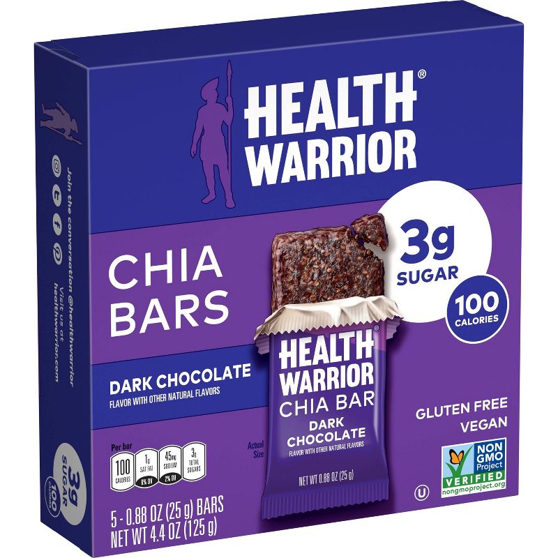 Health Warrior Dark Chocolate Chia Bars - 5ct