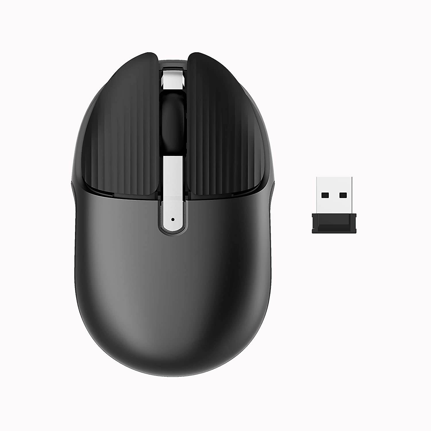 Rechargeable Wireless Mouse Mini Portable Mobile Mouse 1200DPI Silent 3 Buttons Optical Mouse with Nano Receiver Home Office Cordless Mice for PC Laptop Computer