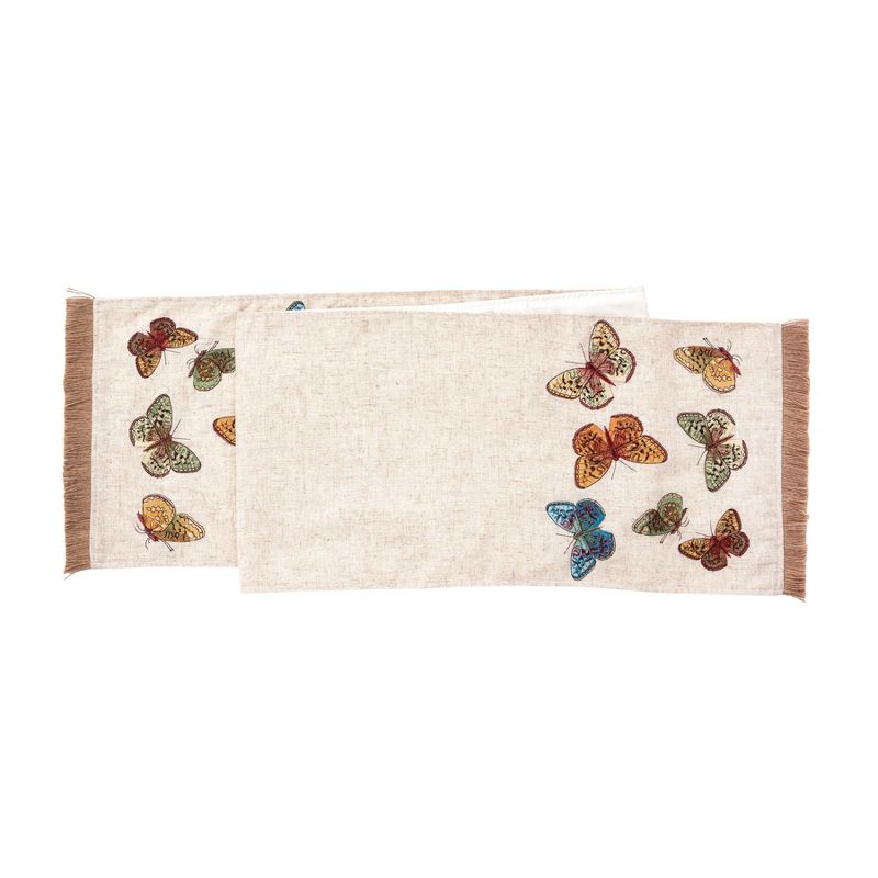 Genie Crafts Beige Linen Fabric Dining Table Runner Roll, 360 Inches Long x 17.7 in