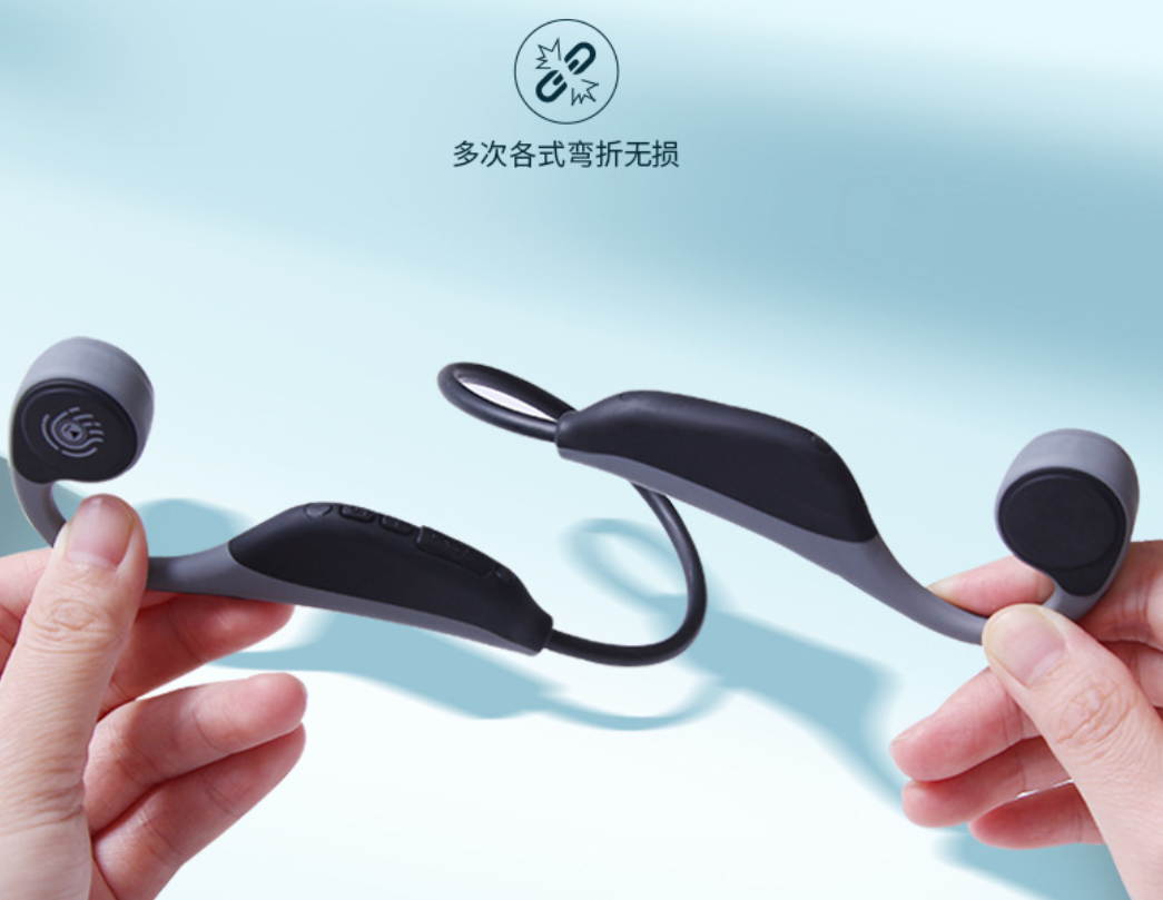 IPX5 Waterproof Bone conduction bluetooth 5.0 Stereo Headset Earphone Touch button 360 degree foldable