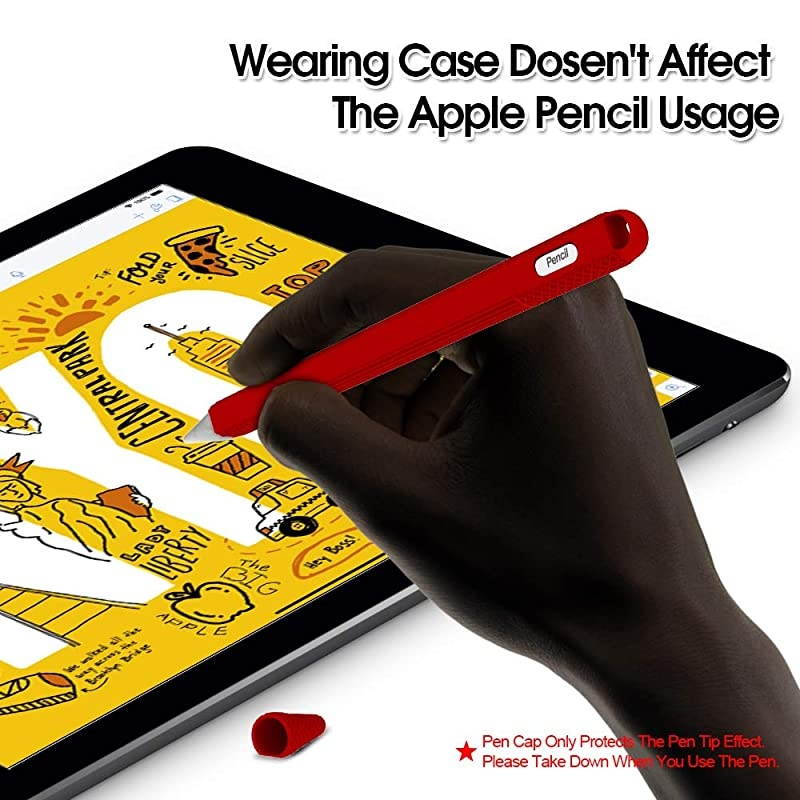 Silicone Case Compatible with Apple MU8F2AM/A Pencil (2nd Generation) Holder Sleeve Skin Pocket Cover Accessories for iPad Pro (3rd Generation),Protective Nib Covers (Green)