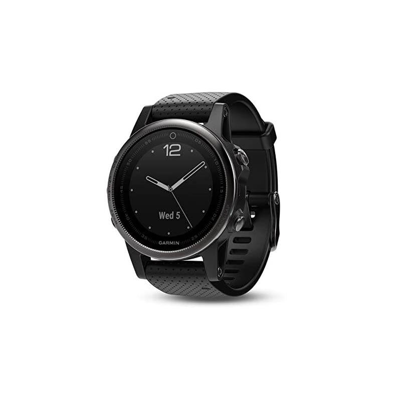 fenix 5s, Premium and Rugged Smaller-Sized Multisport GPS Smartwatch, Sapphire Glass, Black
