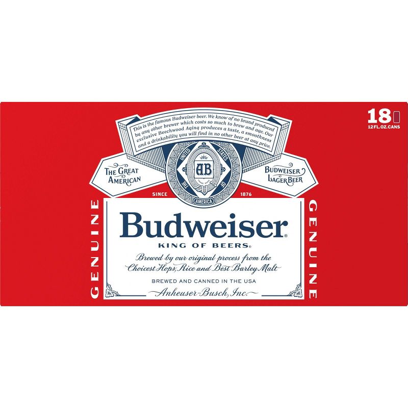 Budweiser Lager Beer - 18pk/12 fl oz Cans