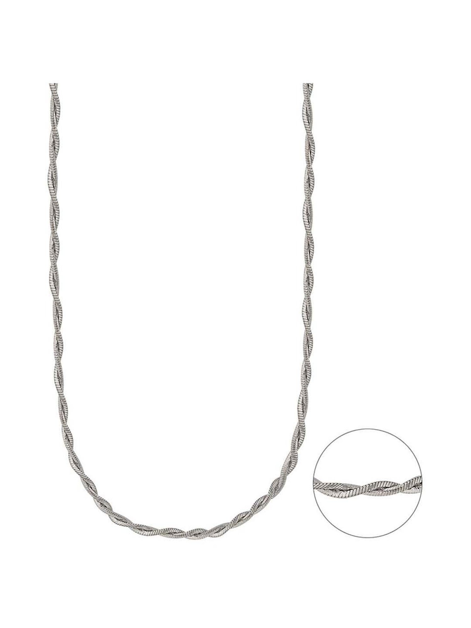 Silberry 92.5 Sterling Silver Twisted Chain for Women