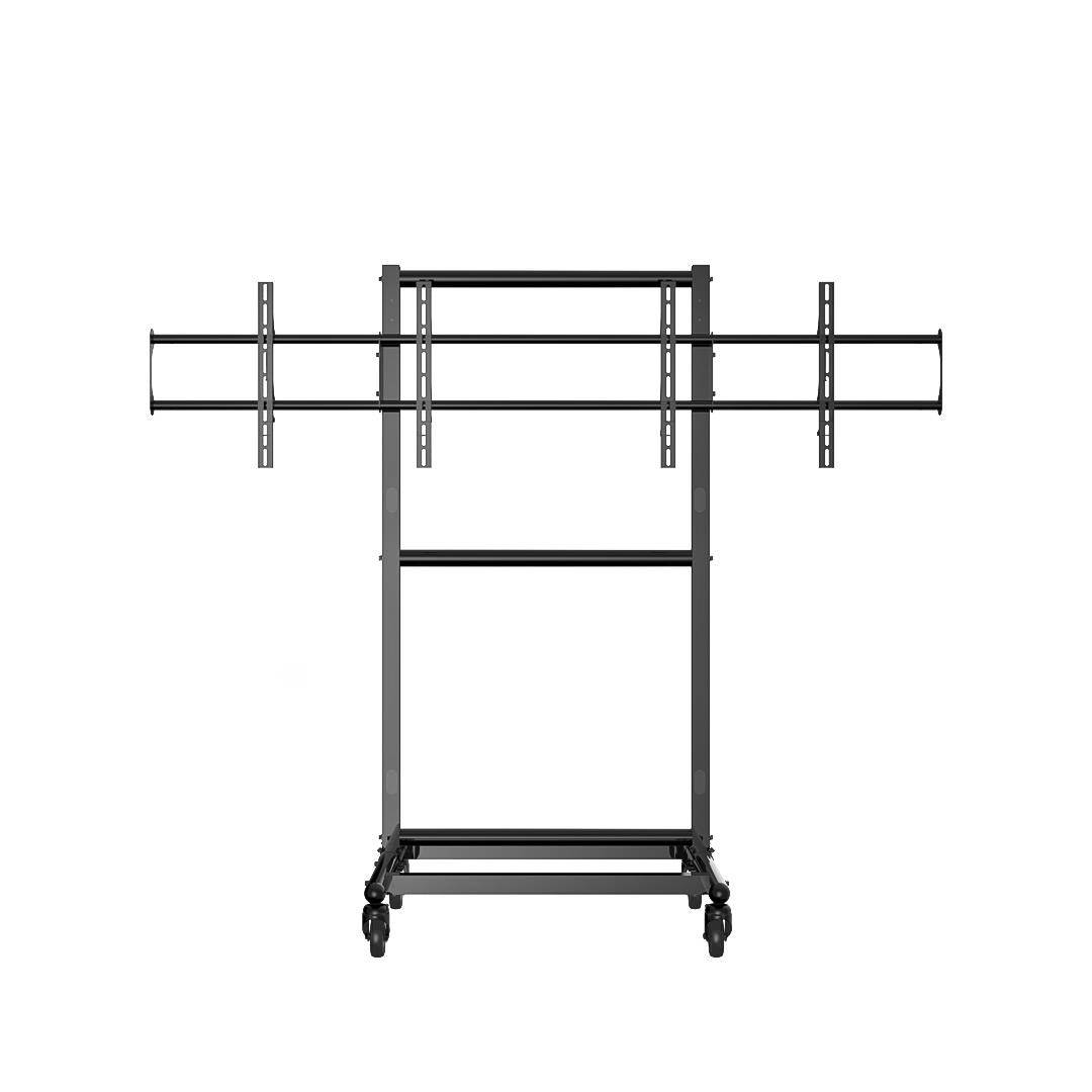 Cotytech Adjustable Mobile Dual TV Cart for 32 - 46 inch With 2 Shelves