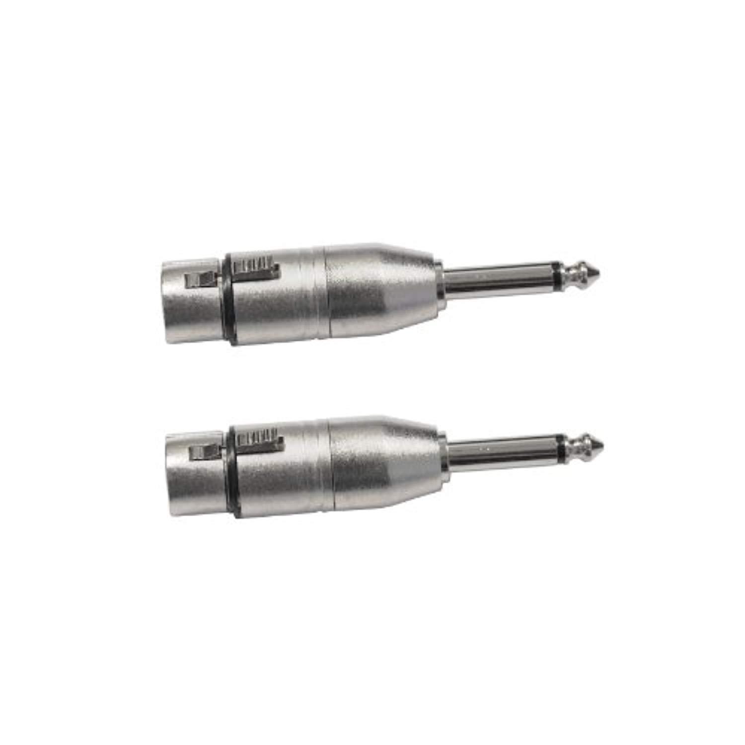 audio2000's acc3153-2 1/4" ts plug to xlr female adapter (2 pack)
