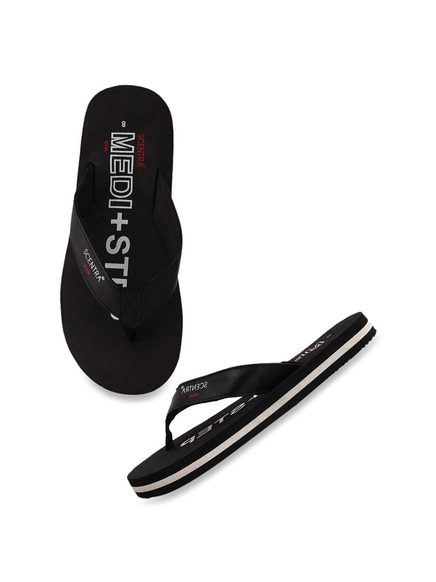 Scentra Men's Black Flip Flops