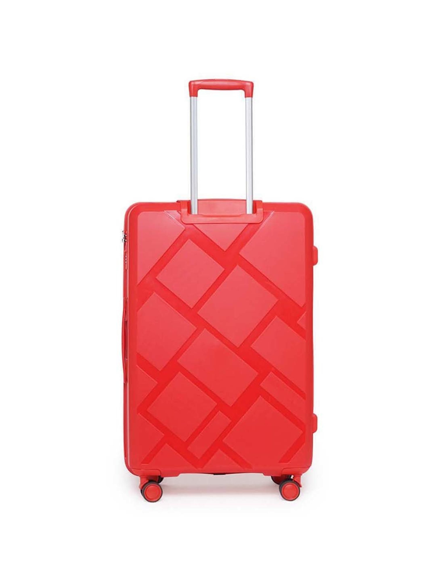 Swiss Military Star Red Textured Hard Large Trolley Bag - 55 cm