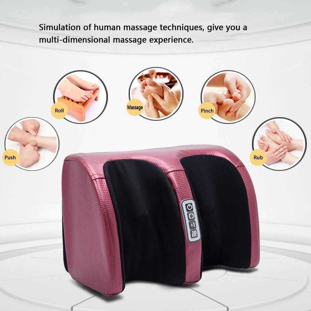 Electric Heating Foot Massager Machine Muscle Relaxation Leg Massager Kneading Blood Circulation Heat Therapy Massage Instrument-UK Plug