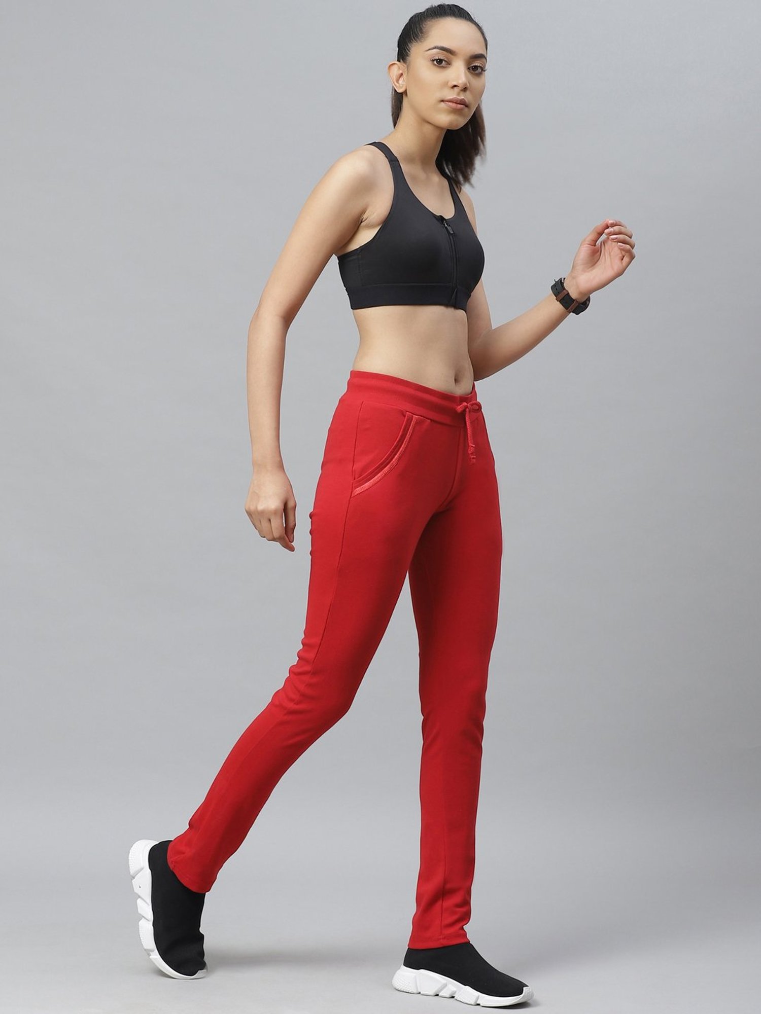 Cayman Red Mid Rise Track Pants