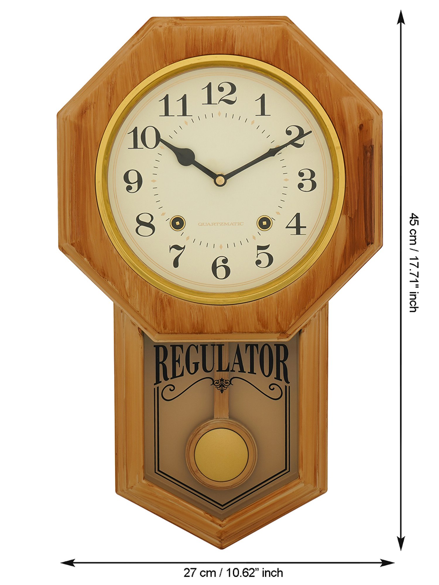 CHRONIKLE Vertical Beige Plastic Wall Clock