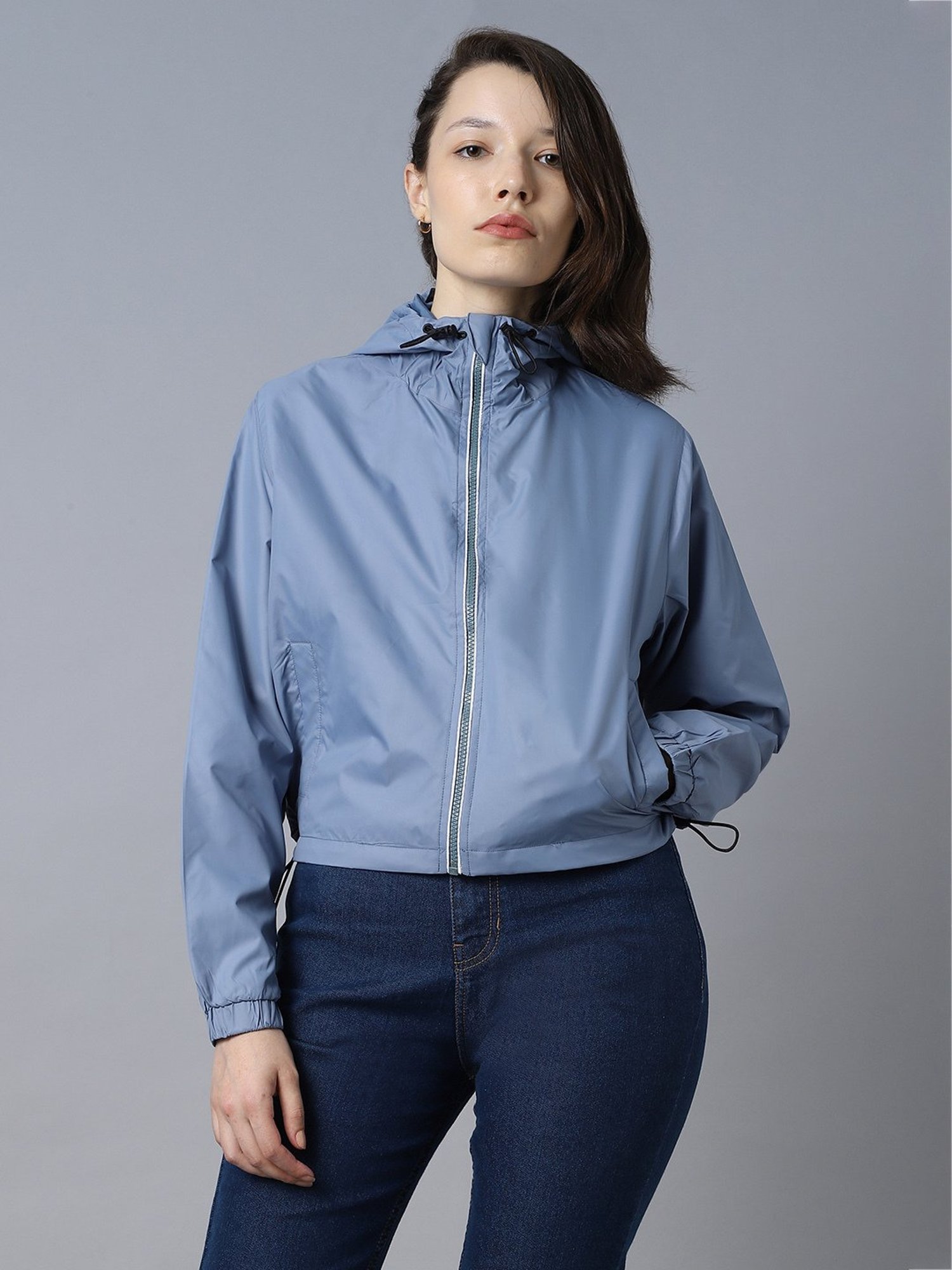 High Star Grey Polyester Regular Fit Sports Jacket