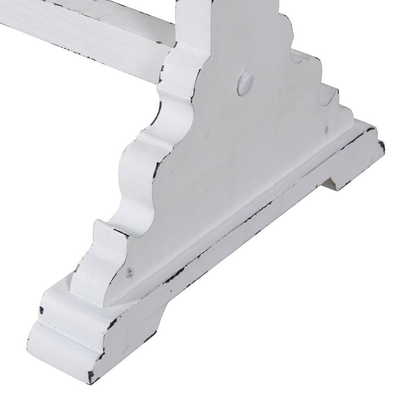 Distressed Metal and Wood Side Table Distressed White - Stylecraft