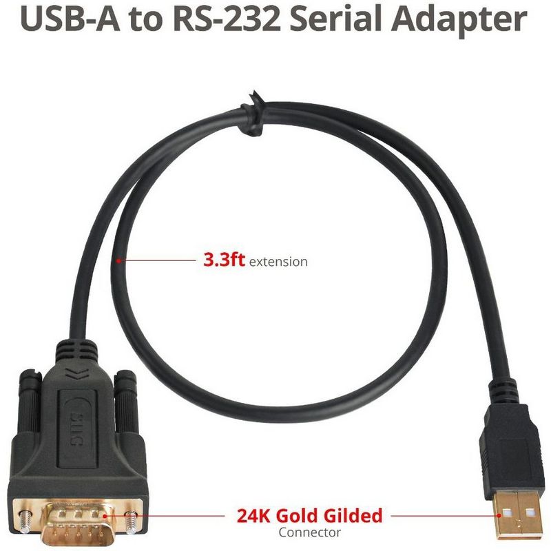 SIIG USB to RS-232 Serial Adapter Cable - FTDI FT232 - 12Mbps USB Data Transfer Rates - Compatible with Windows and Mac
