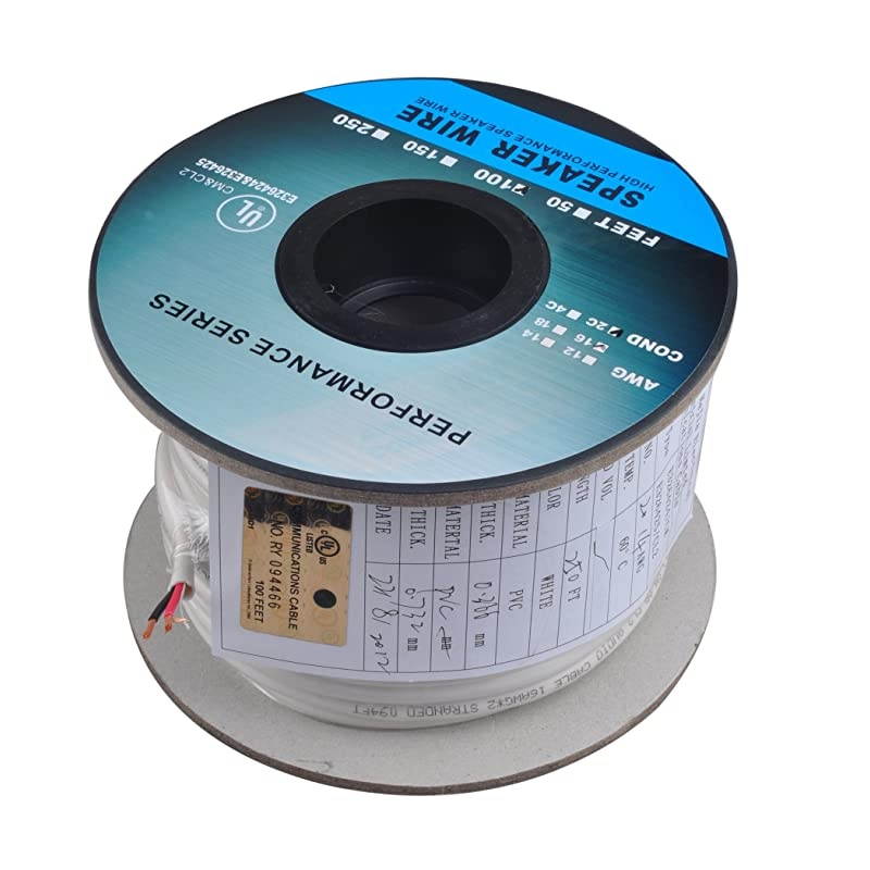 Feet 16AWG CL2 Rated 2Conductor Loud Speaker Cable For InWall Installation