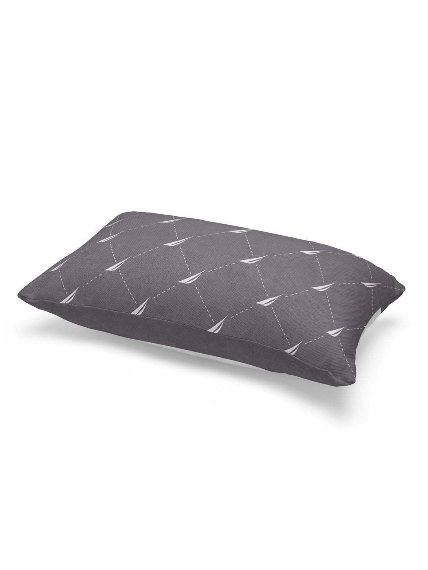 Nautica Logo Stripe Navy & Grey Microfibre 300 GSM Premium Cushion Covers - Set of 2