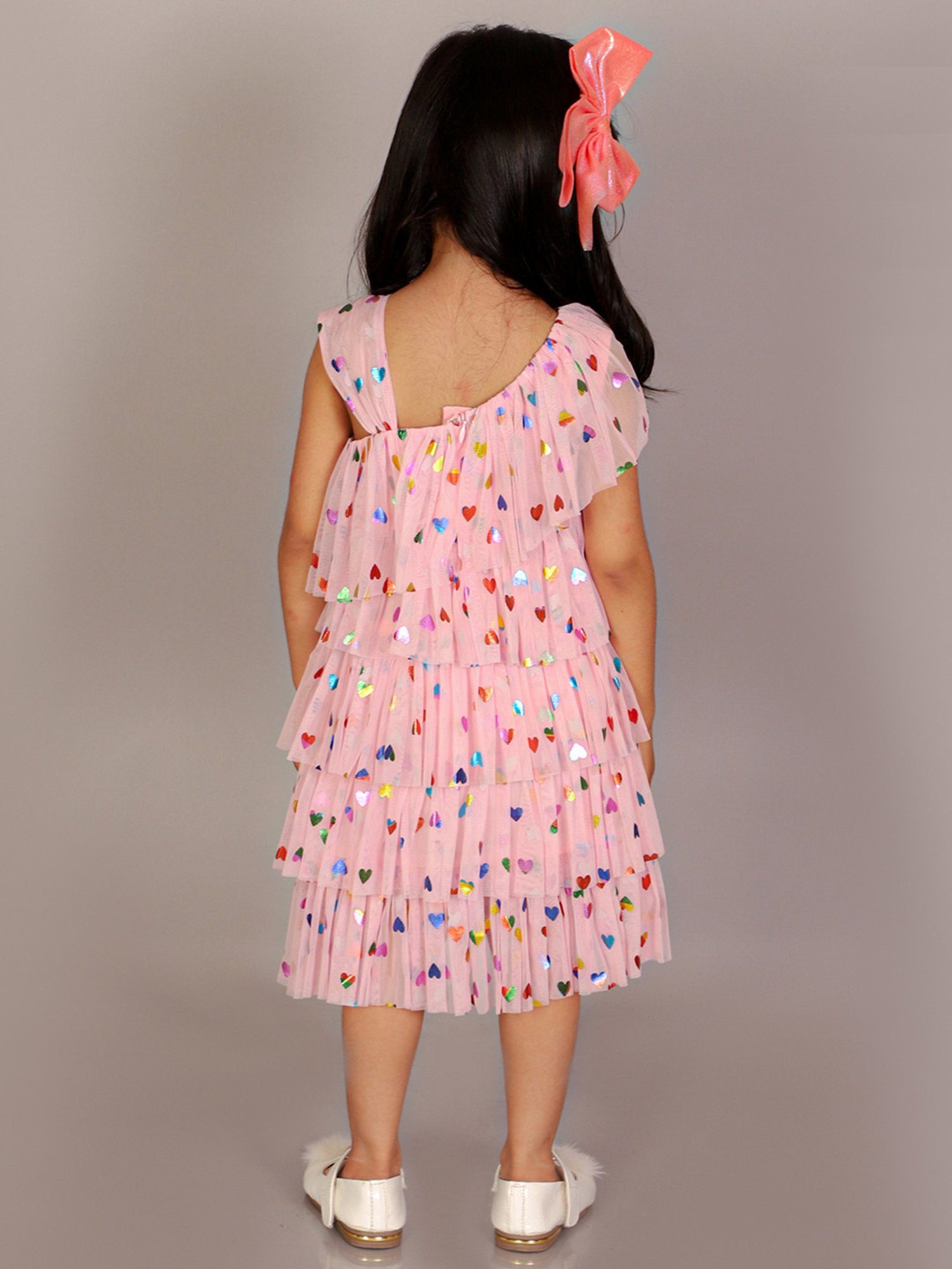 Lil Drama Kids Light Pink Printed Dress