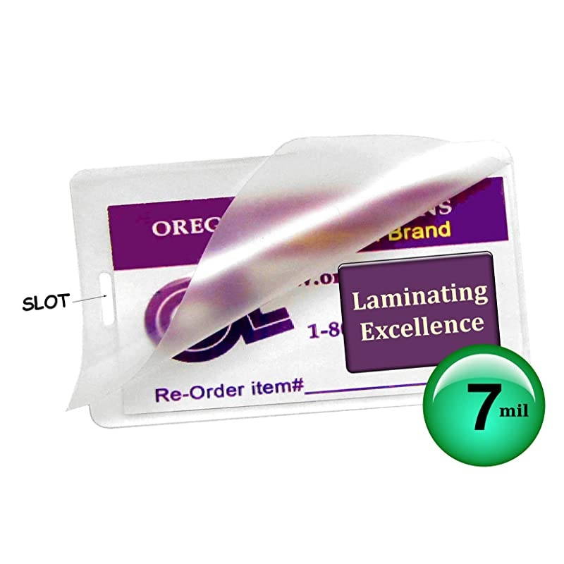 7 Mil Luggage Tag Laminating Pouches with Slot Pkg of 500 212 x 414 Clear