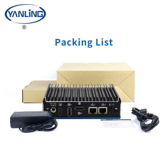 Fanless Mini PC Intel Celeron J4125 Quad Core Fanless Mini Desktop Computer DDR4  M.2 Windows 10 Pro with1xHDMI 2xDP Dual Lan 4xUSB3.0 2xUSB2.0 1xCOM 8G RAM 128G SSD