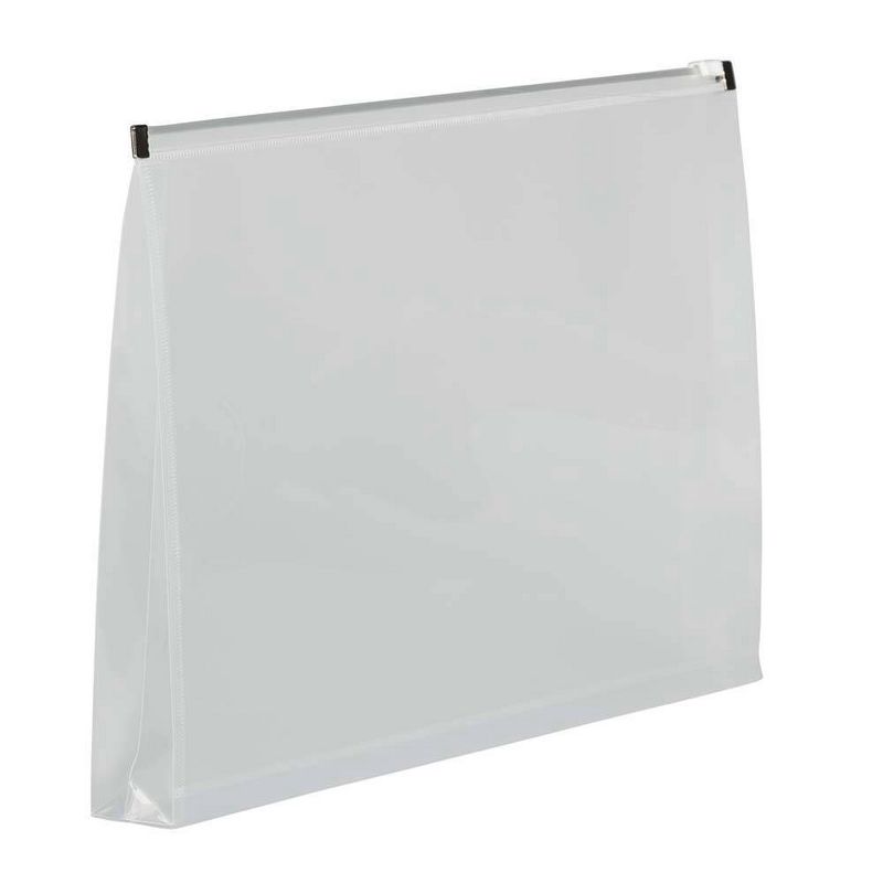 JAM Paper 9 3/4'' x 14 1/2'' 12pk Plastic Envelopes with Zip Closure, Legal Booklet - Clear