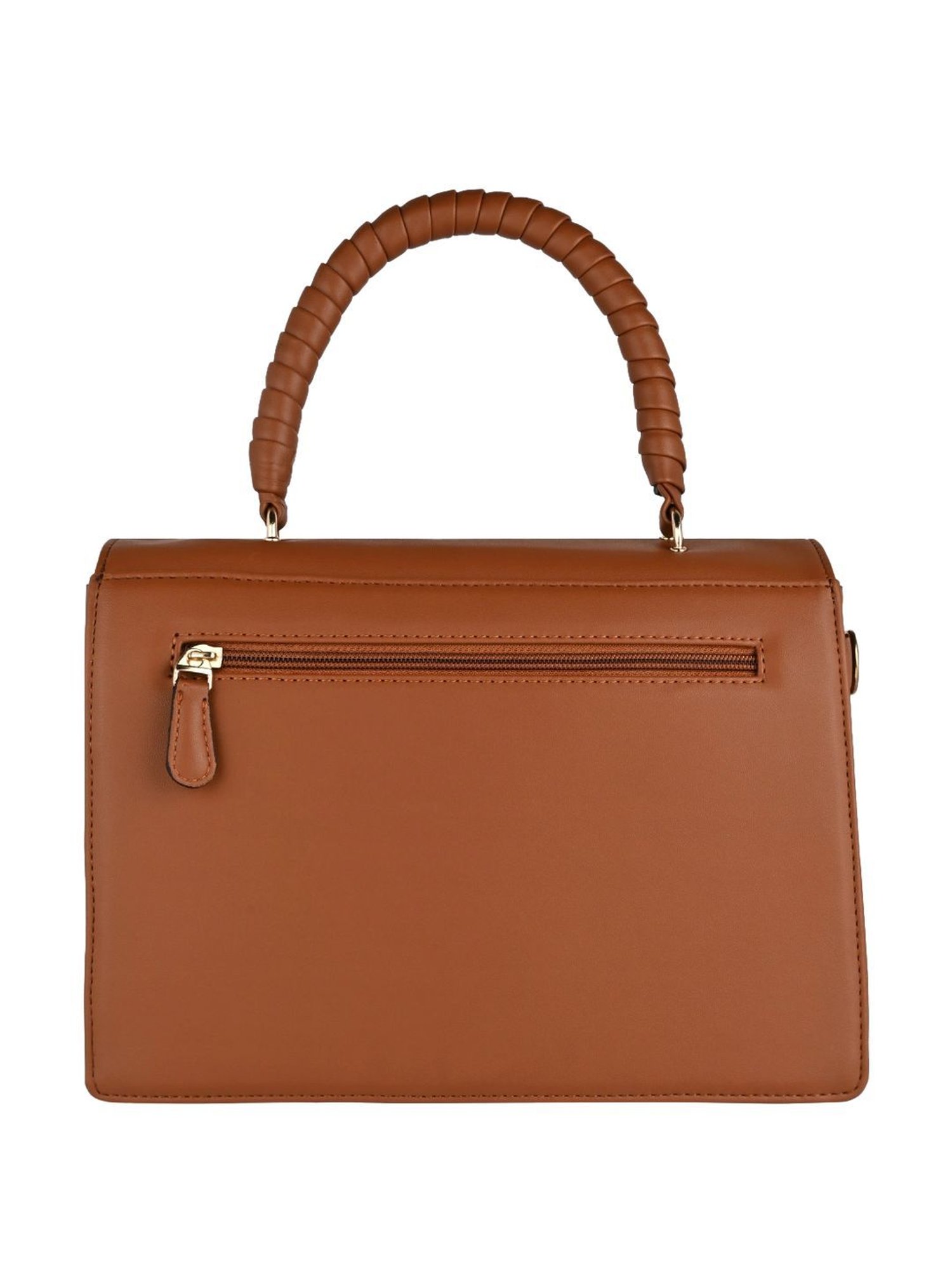 Horra Tan Solid Large Satchel Handbag