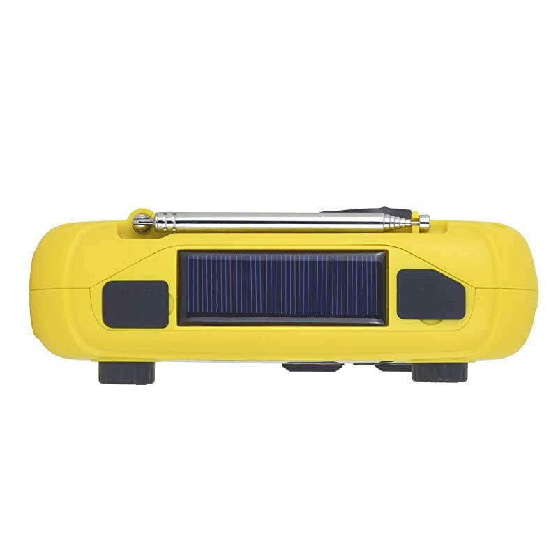 Emergency Radio KA580 Digital Solar Dynamo Crank Wind Up AMFM amp NOAA Weather Radio Receiver with Realtime Alert MP3 Player amp Phone Charger Yellow