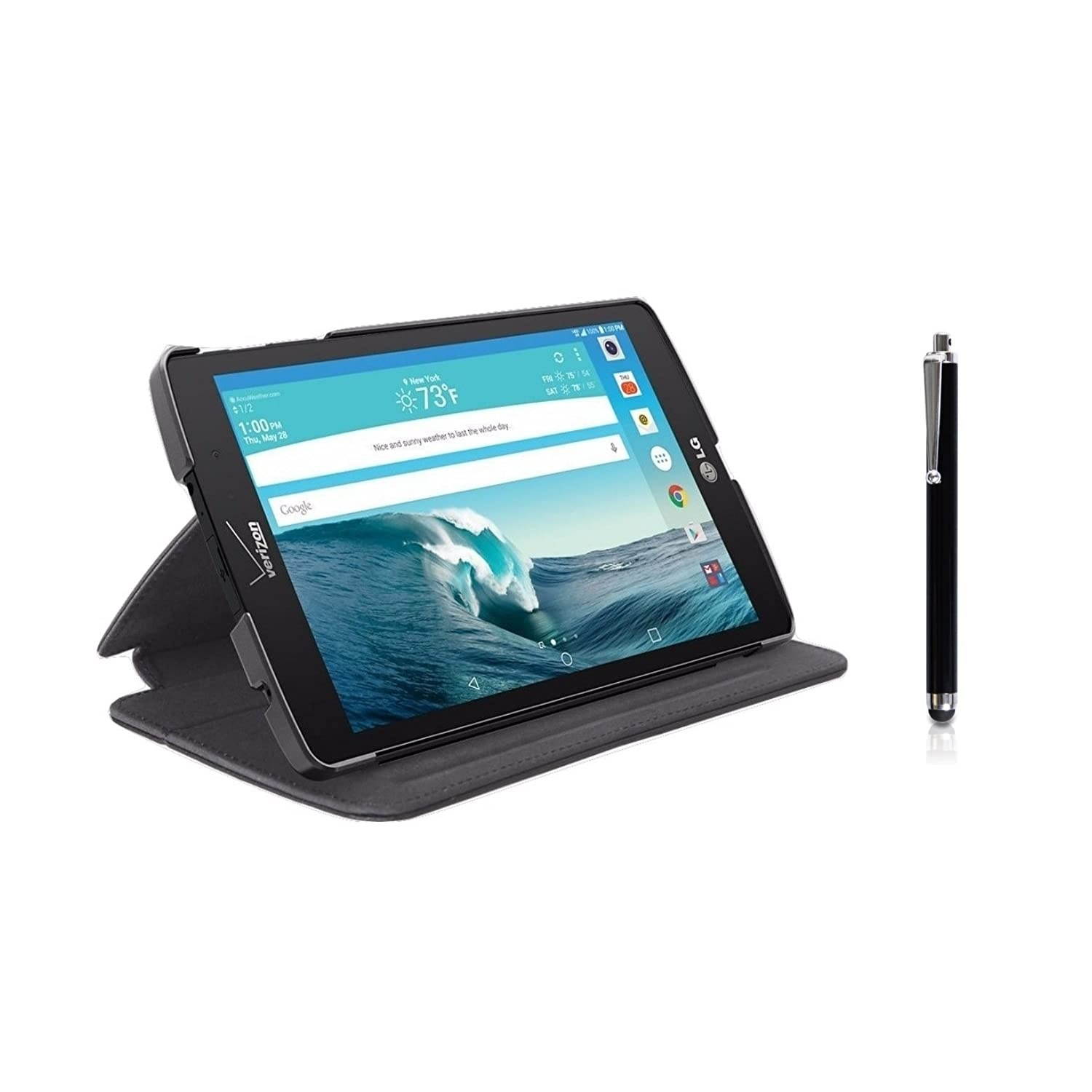 Verizon Folio Case with Screen Protector and Stylus Pen Bundle LG G Pad 8.3 - Black