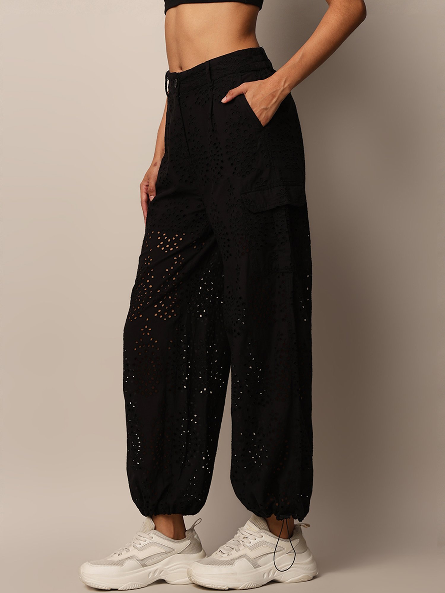 KENDALL + KYLIE Black Mid Rise Bootcut Pants