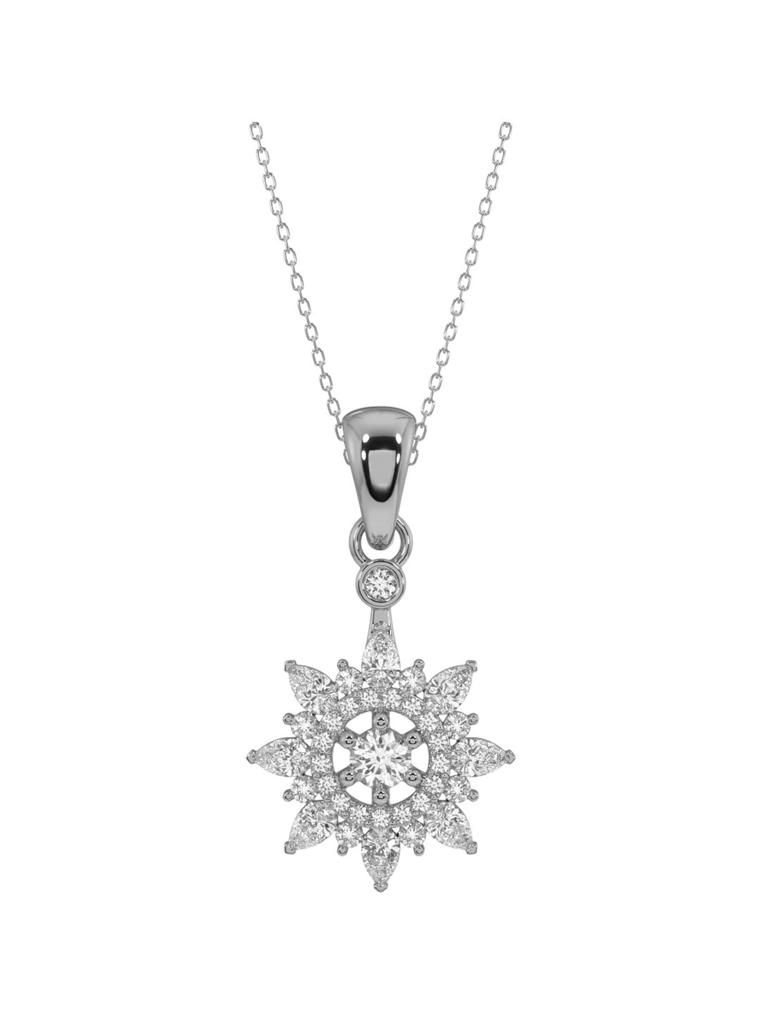 Silvermist 925 Sterling Silver Blossom Chain Pendant for Women & Girls