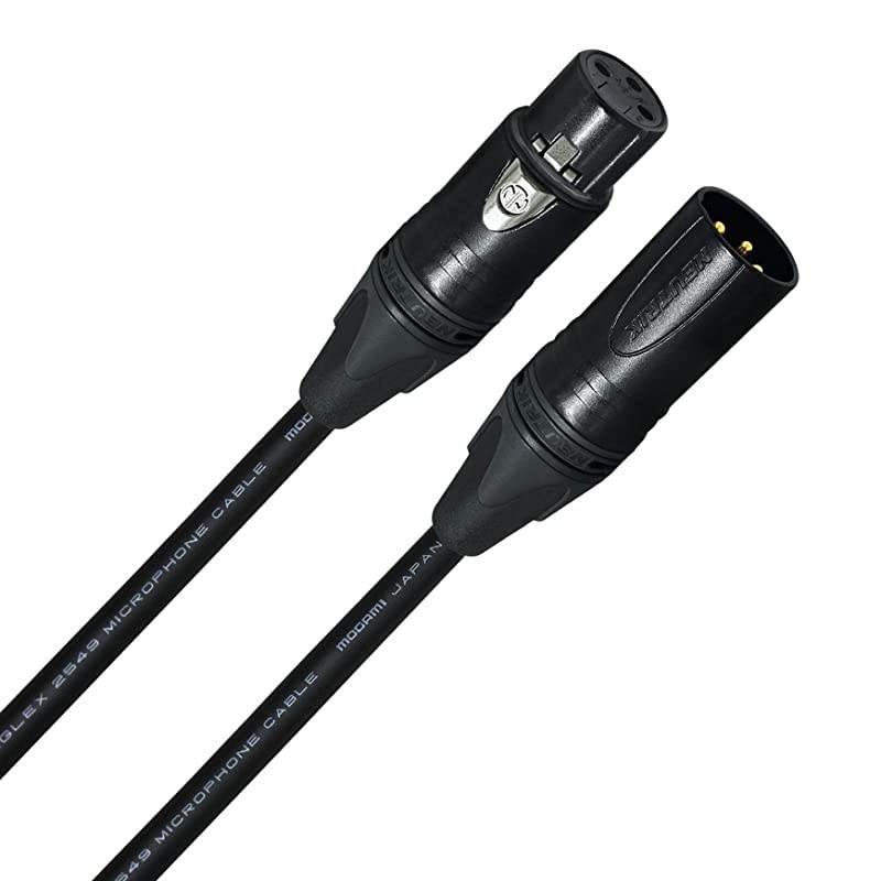 6 Foot - Balanced Microphone Cable CUSTOM MADE By  - using Mogami 2549 (Black) wire and Neutrik NC3MXX-B & NC3FXX-B Gold XLR Plugs
