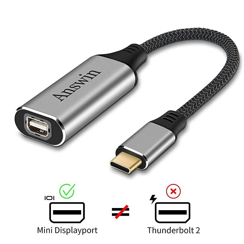 USB C to Mini Displayport 4K60Hz  USBCThunderbolt 3 to Mini Displayport Adapter for New MacBook New MacBook Air MacBook Pro 20162020 Galaxy S20 and More USB TypeC Devices