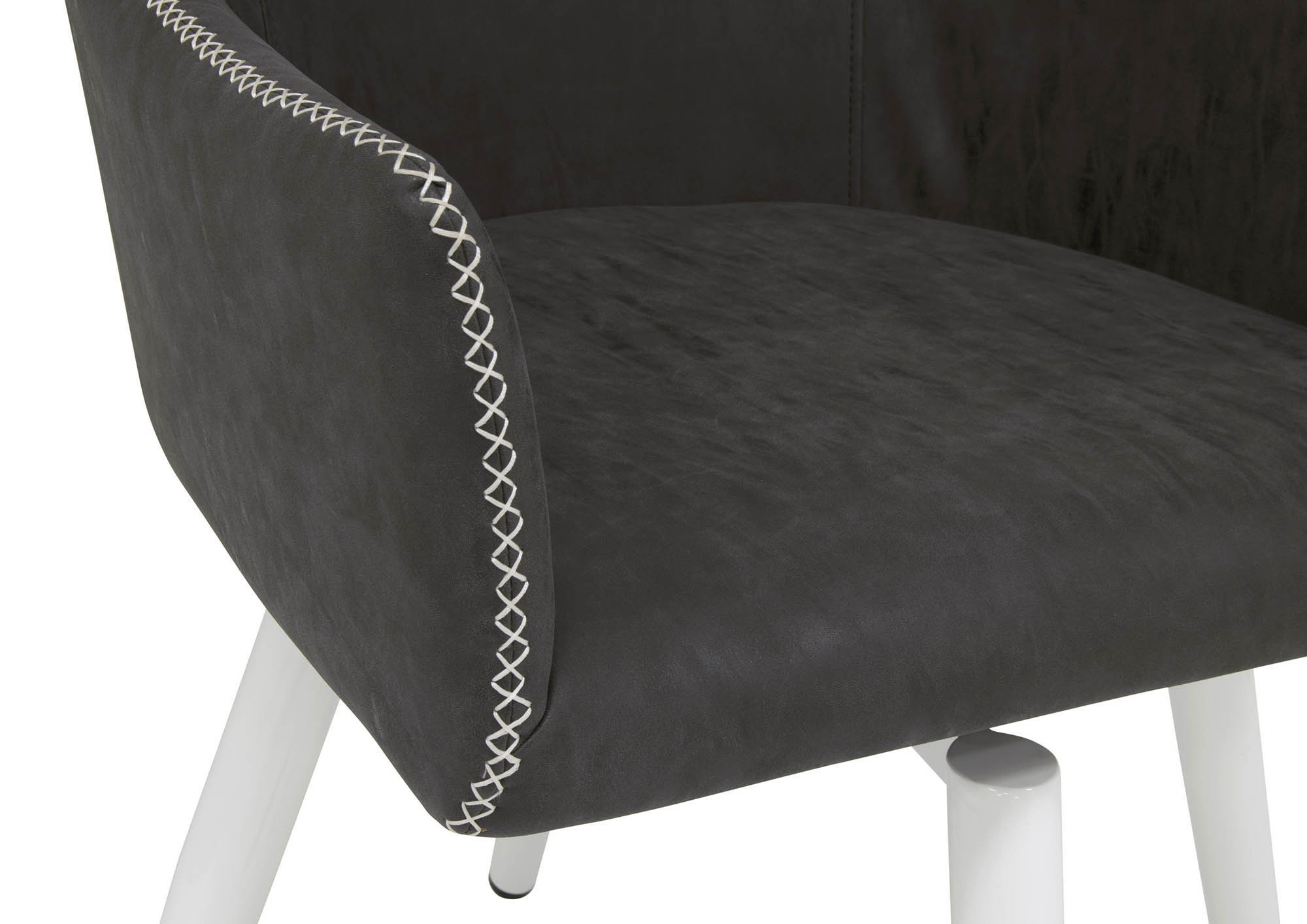 Calico Designs Sydney Swivel, Accent Chair With Arms - White, Dark Grey