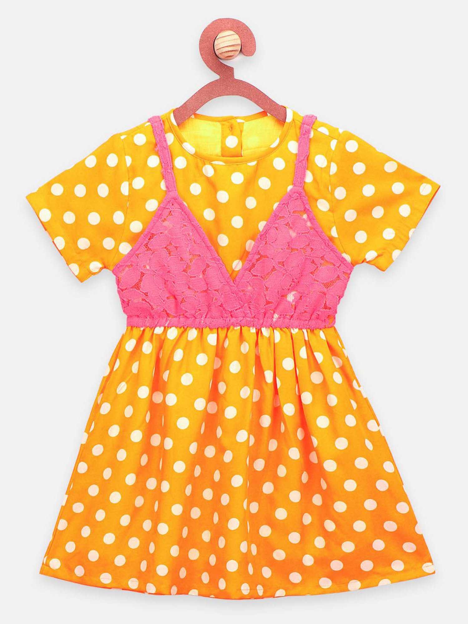 LilPicks Kids Yellow Printed Dress