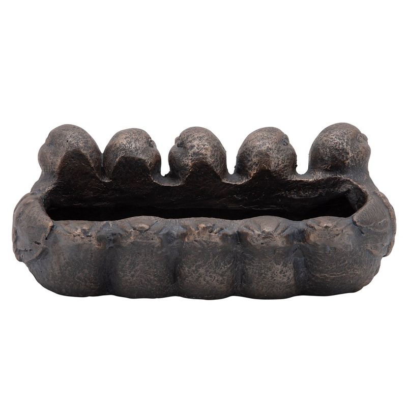 17" Resin Five Birds Planter Bronze - Sagebrook Home