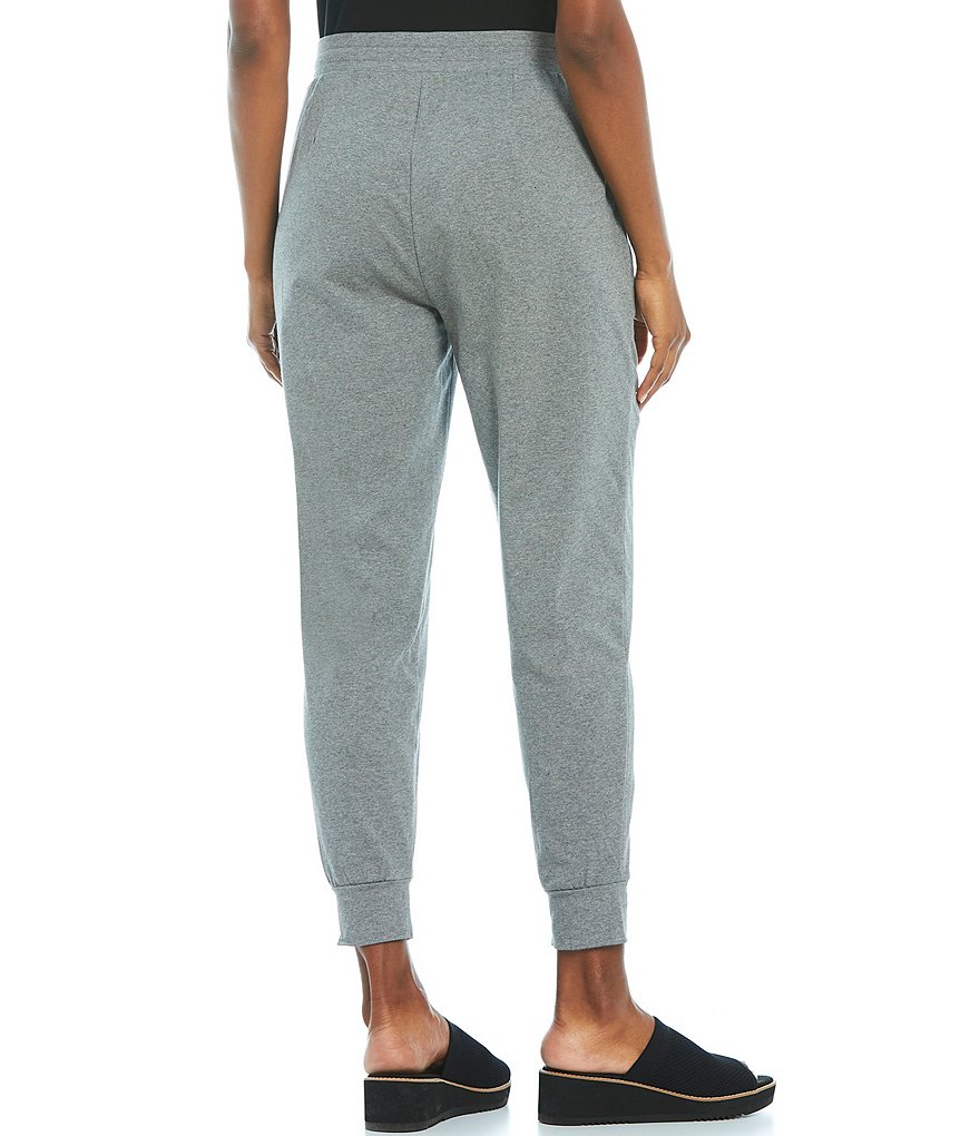 Eileen Fisher Heathered Organic Cotton Stretch Jersey Slouchy Ankle Jogger With Pockets