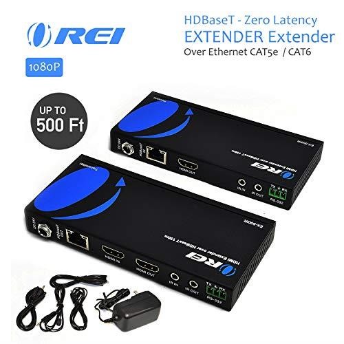 HDMI Extender Over Ethernet CAT5eCAT6 Power Over Cable HDBaseT Zero Latency 1080P Upto 500 Feet IR Signal