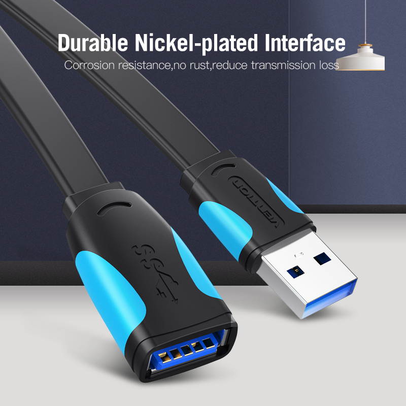 Vention USB Extension Cable,USB 3.0 A Male to A Female USB Extender Data Transfer Cable for USB Flash Drive, Card Reader, Hard Drive, Keyboard, Printer, Camera