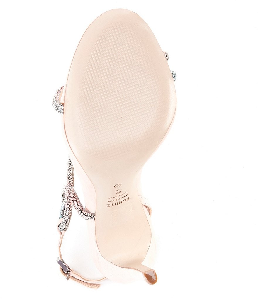 Schutz Gaela Ombre Crystal Embellished Dress Sandals