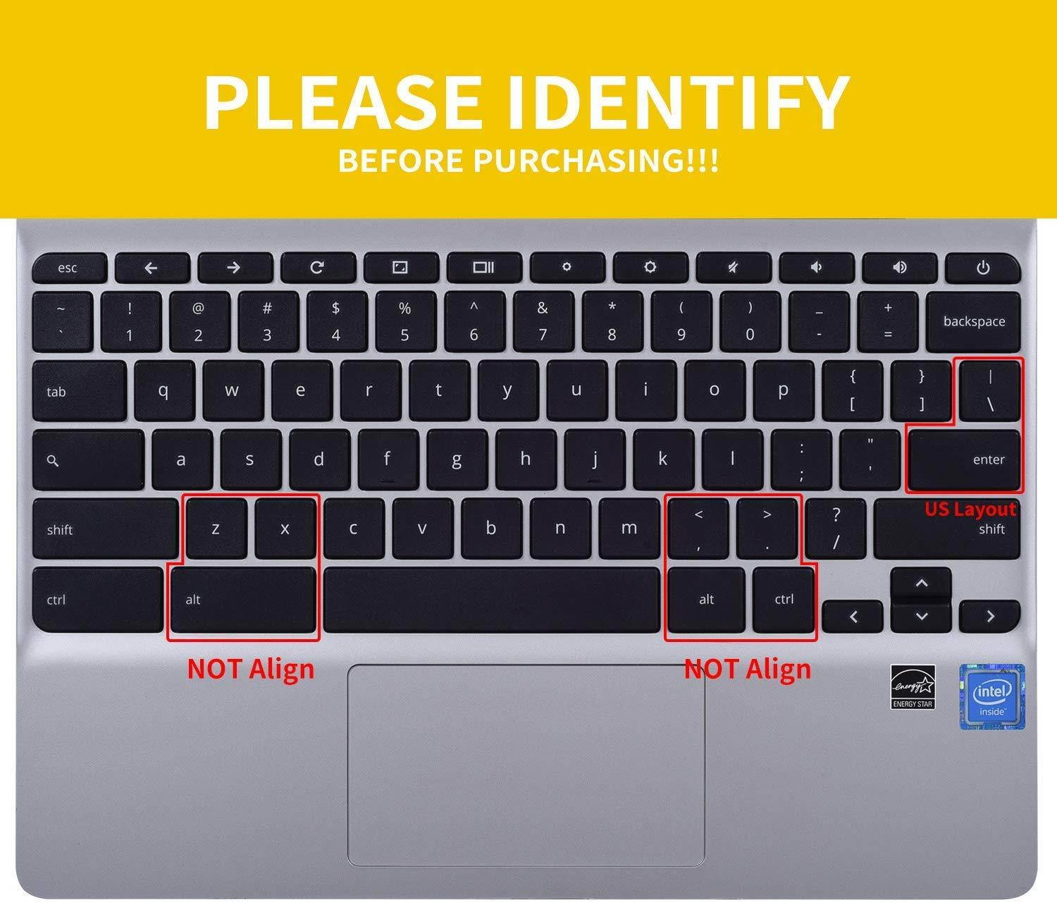 CaseBuy Ultra Thin Keyboard Cover for HP Chromebook 11 x360 11.6" & HP Chromebook 11 G2 / G3 / G4 / G5 / G6 EE 11.6 Inch Chromebook Protective Skin(NOT Fit HP Chromebook G5 EE), Rainbow