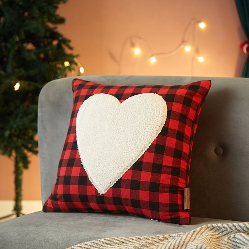 Heart Applique Decorative Throw Pillow Red - Dearfoams