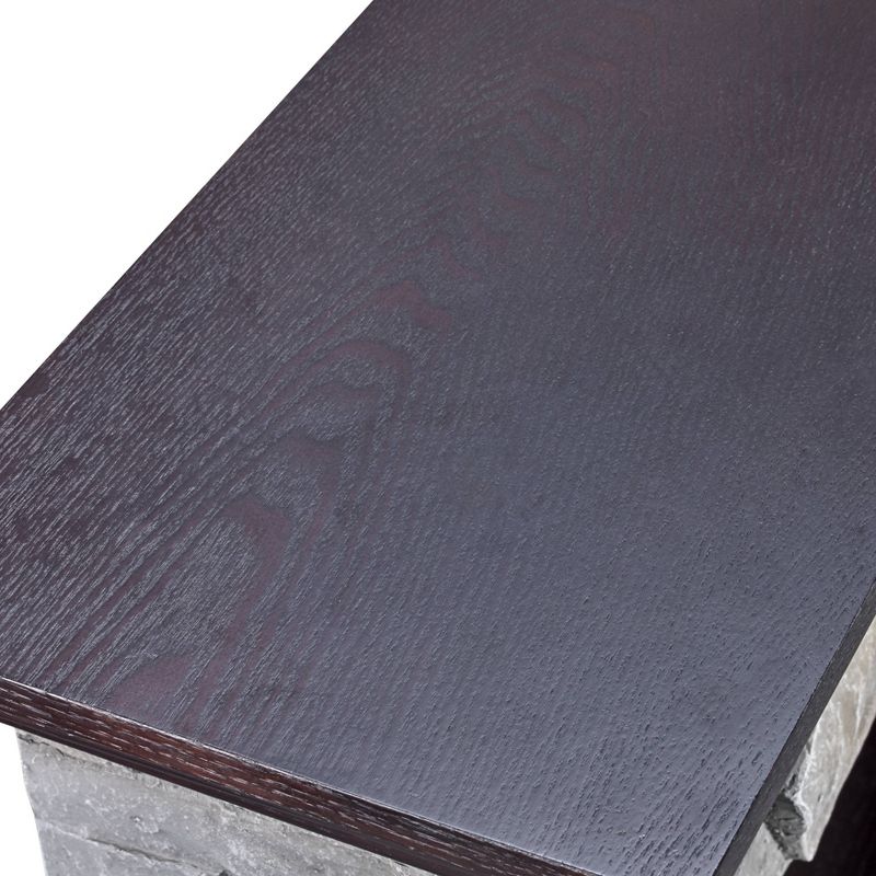 40" Freestanding Electric Fireplace Gray - Home Essentials