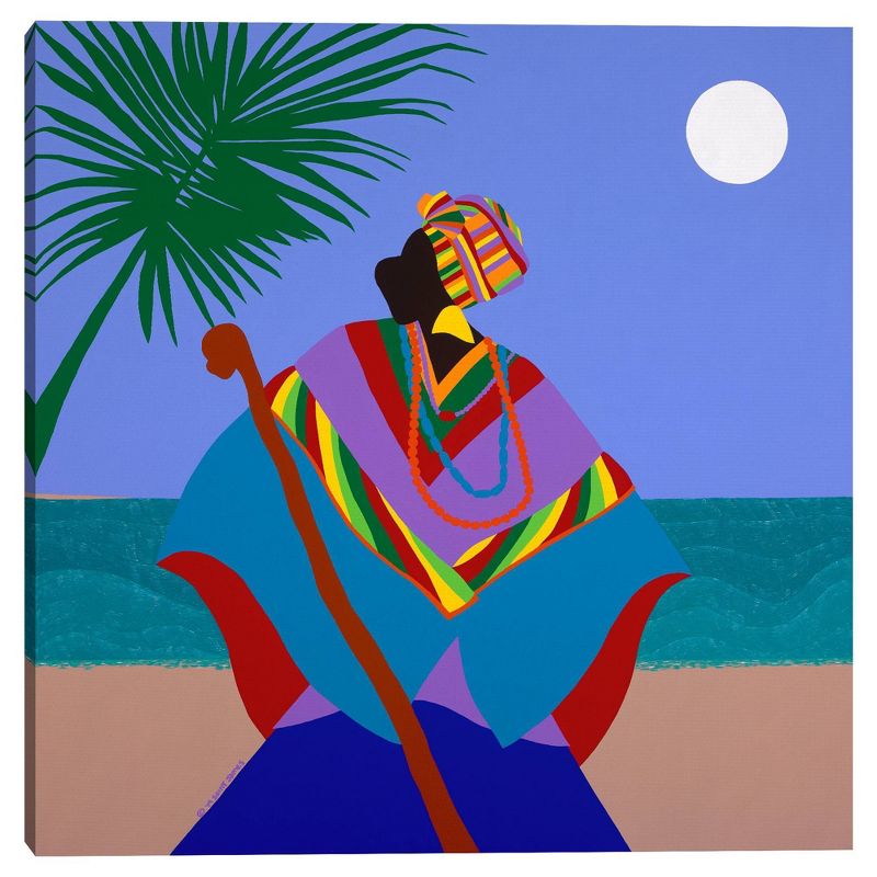 35" x 35" Gullah Geechee Conjure Woman by Synthia Saint James Canvas Art Print - Masterpiece Art Gallery