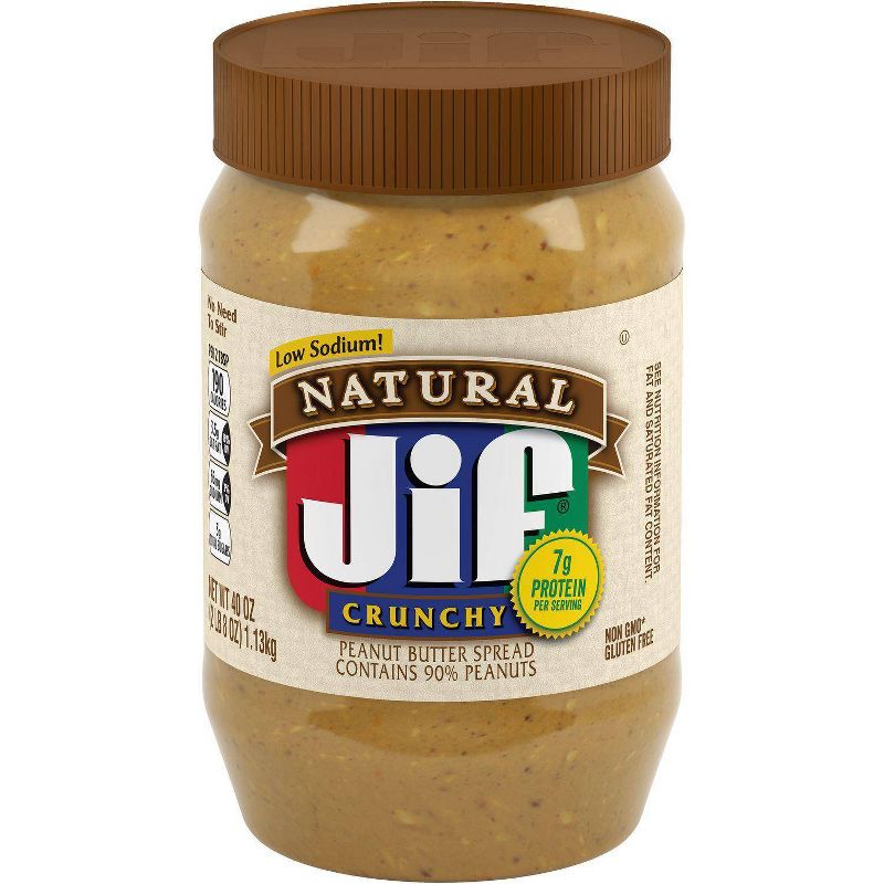 Jif Natural Crunchy Peanut Butter - 40oz