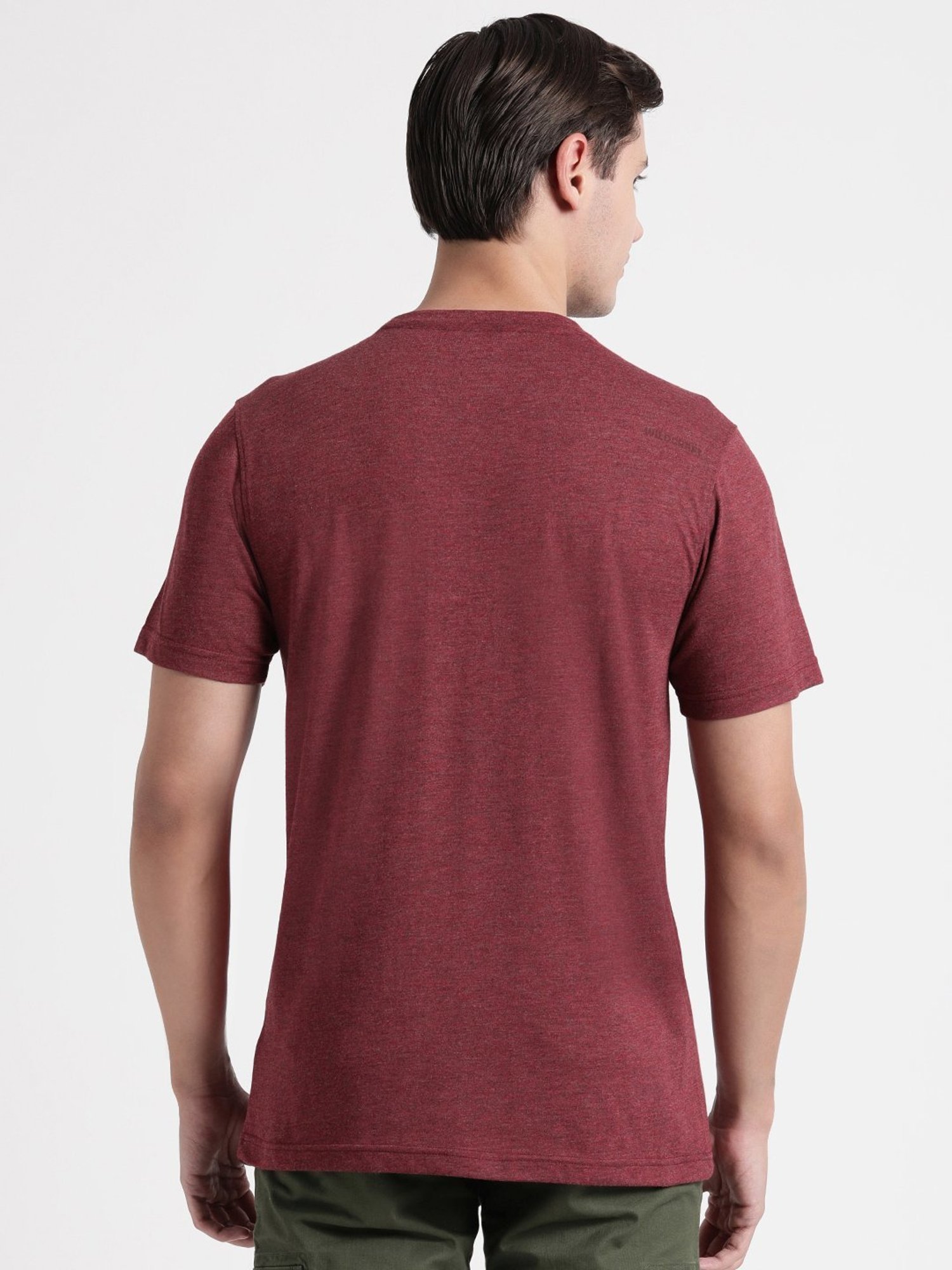 Wildcraft Wine  Regular Fit Printed Sports T-Shirt