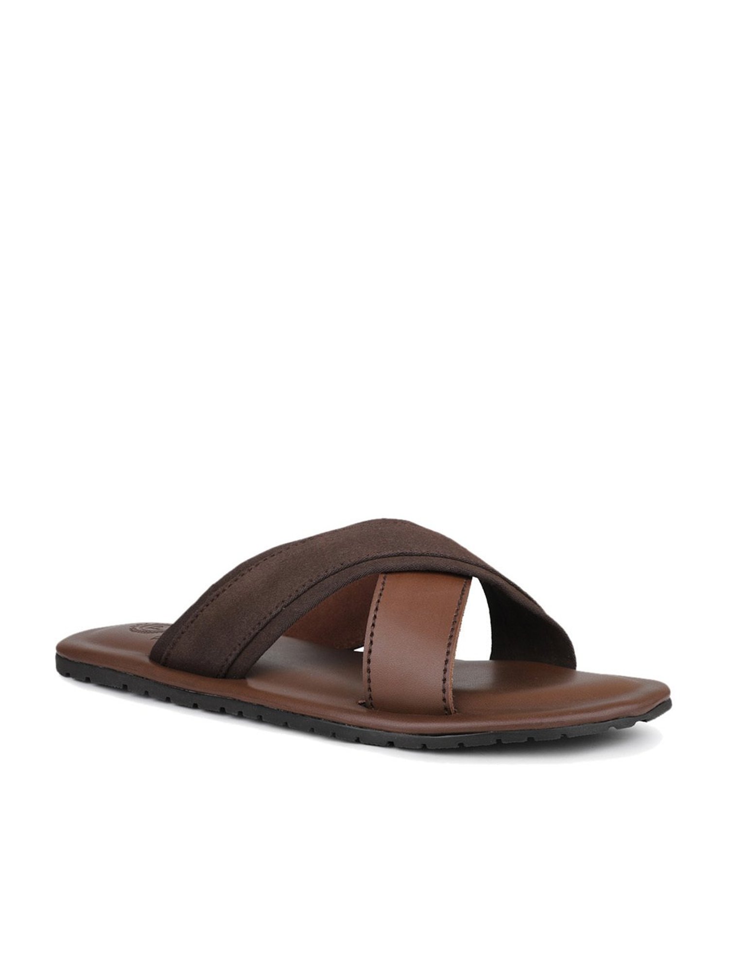 Privo by Inc.5 Men's Brown Cross Strap Sandals