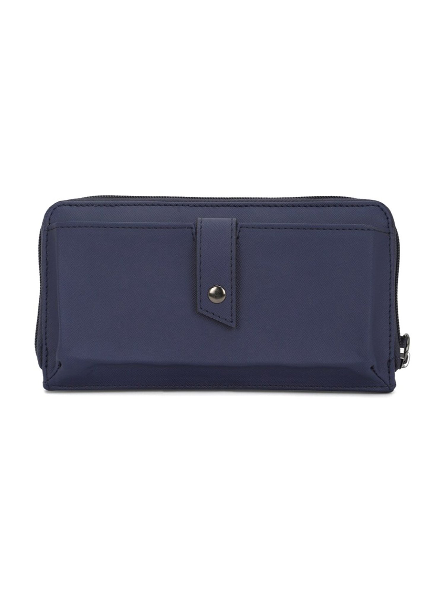Van Heusen Navy Blue Textured Zip Around Wallet for Women