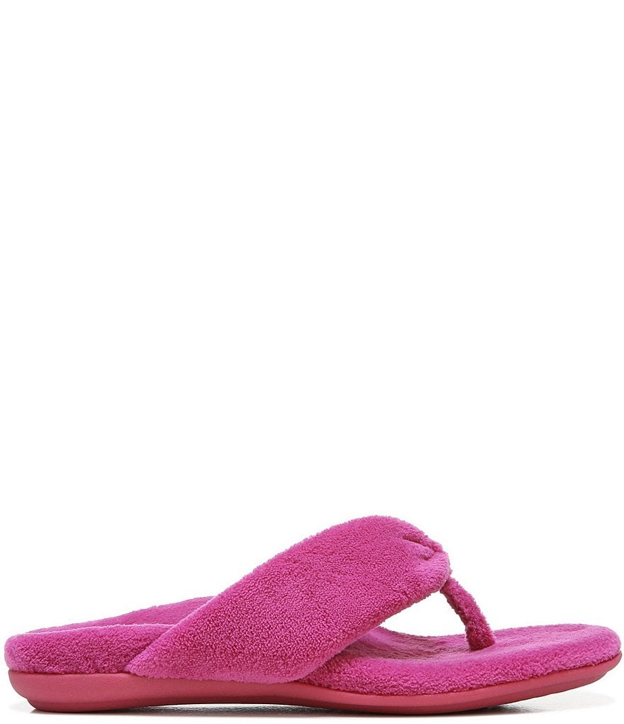 Vionic Lydia Washable Plush Terry Cloth Thong Slippers