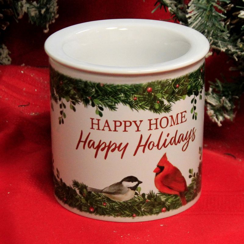 Tabletop 5.5" Happy Home Dip Chiller Red Bird Cardinal Christmas Carson Home Accents  -  Serving Bowls