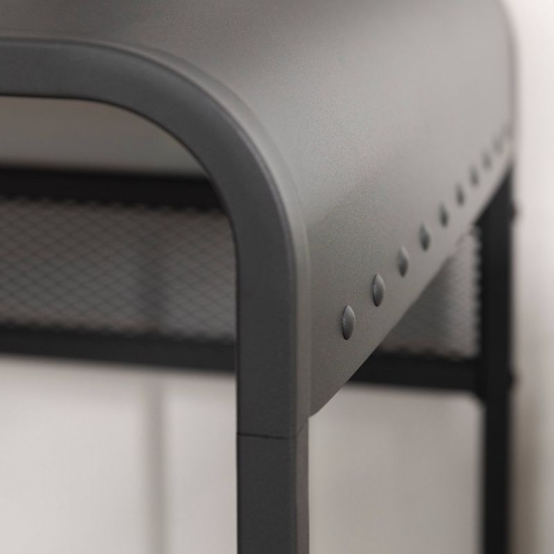 Urban Industrial Metal Curved Top Writing Desk Gray - Saracina Home